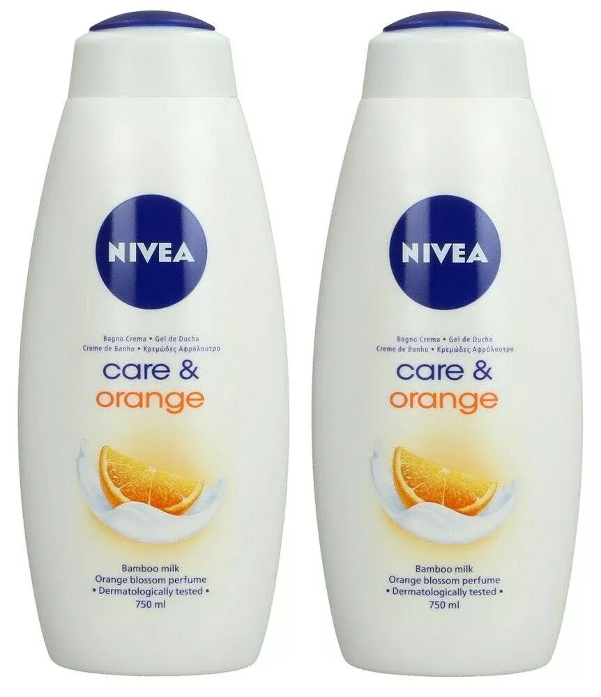 Nivea Shower Gel Care & Orange Scent750 ml (Pack of 2)