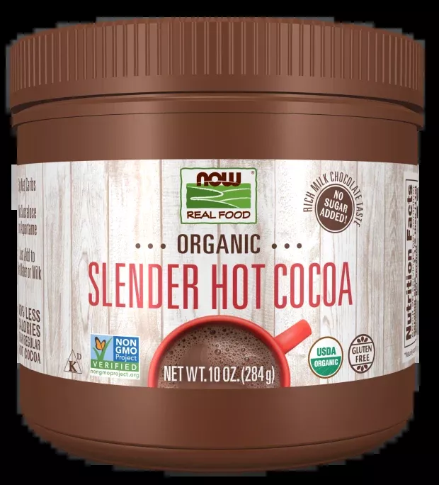 NOW Organic Slender Hot Cocoa, No Sugar Added 10 oz