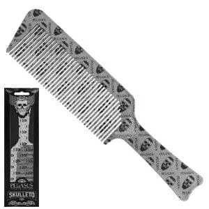 Pegasus | Skulleto 514A Flattopper Barber Comb Silver