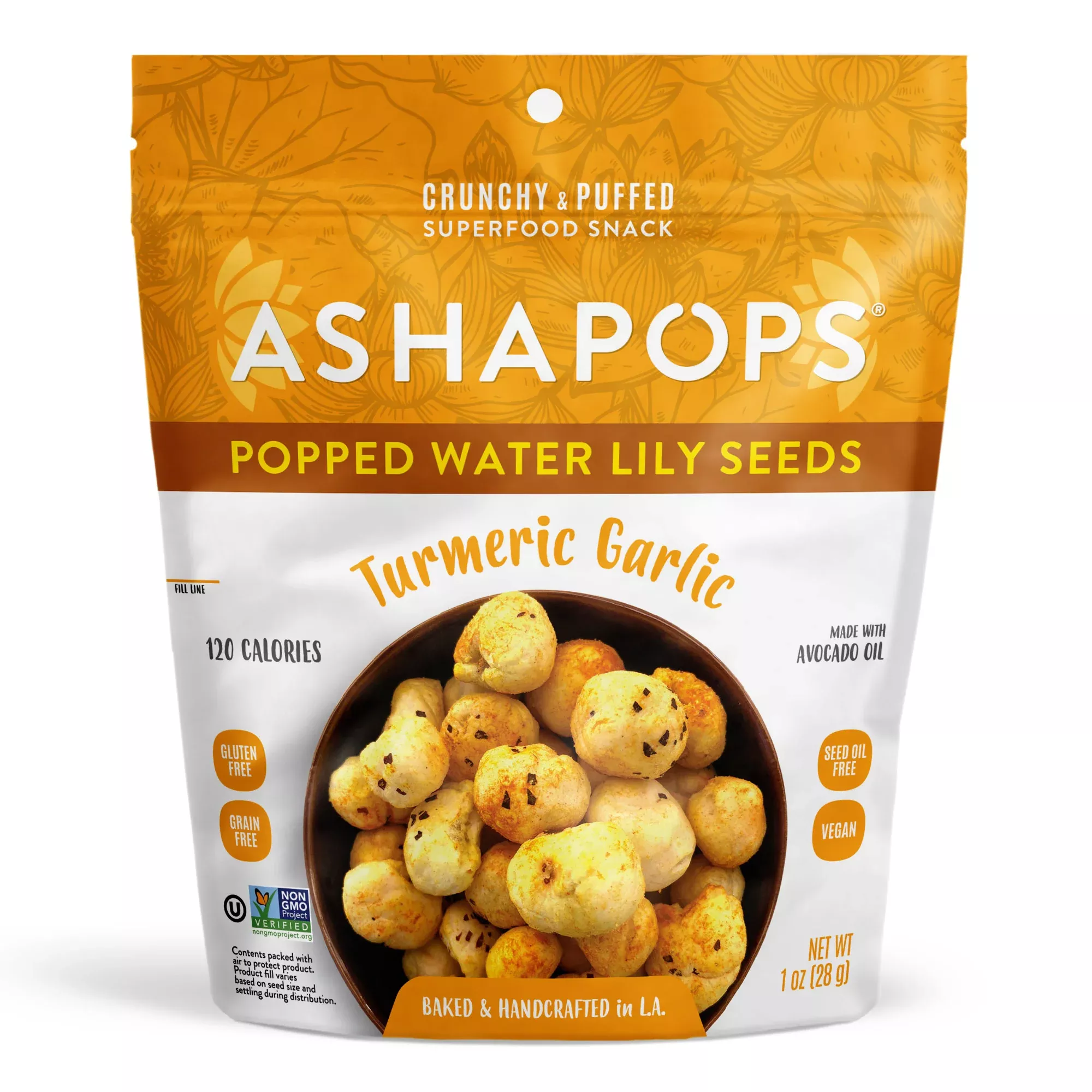 Popped Water Lily Seeds by AshaPops - Turmeric Garlic