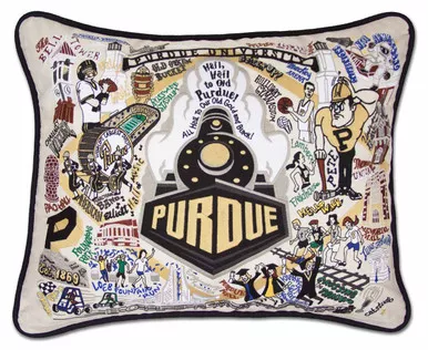Purdue University Embroidered Pillow by Catstudio