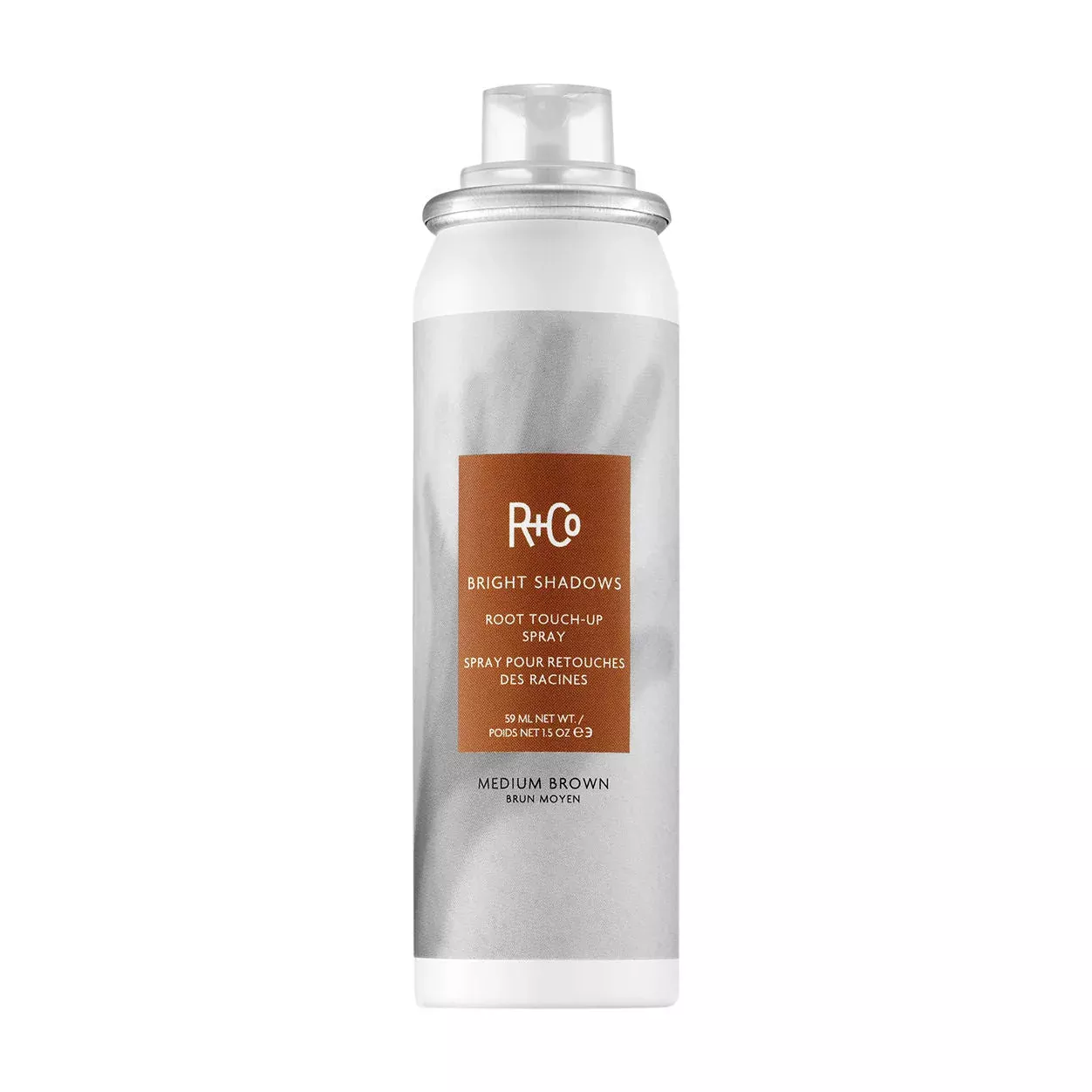 R+Co Bright Shadows Root Touch Up Spray Medium Brown 1.5 oz