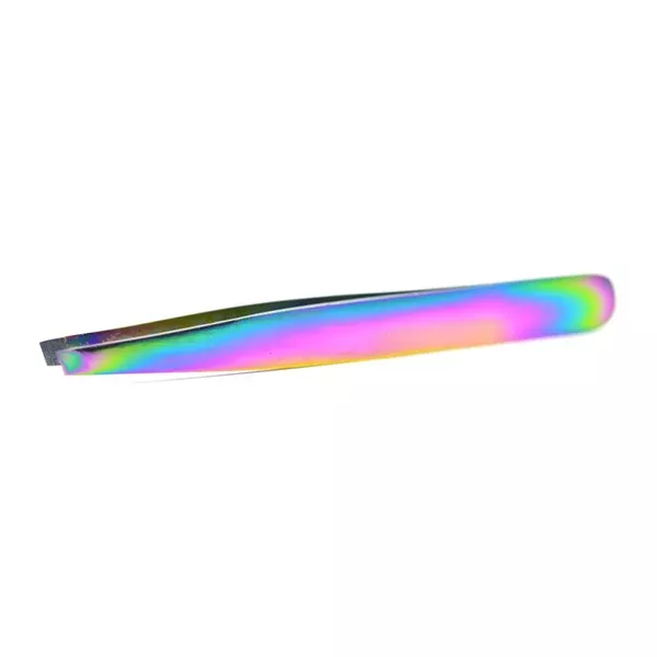 Rainbow Finish Slant Tip Tweezer