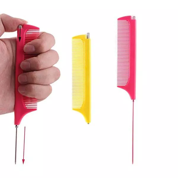 Retractable Metal Pin Tail Comb