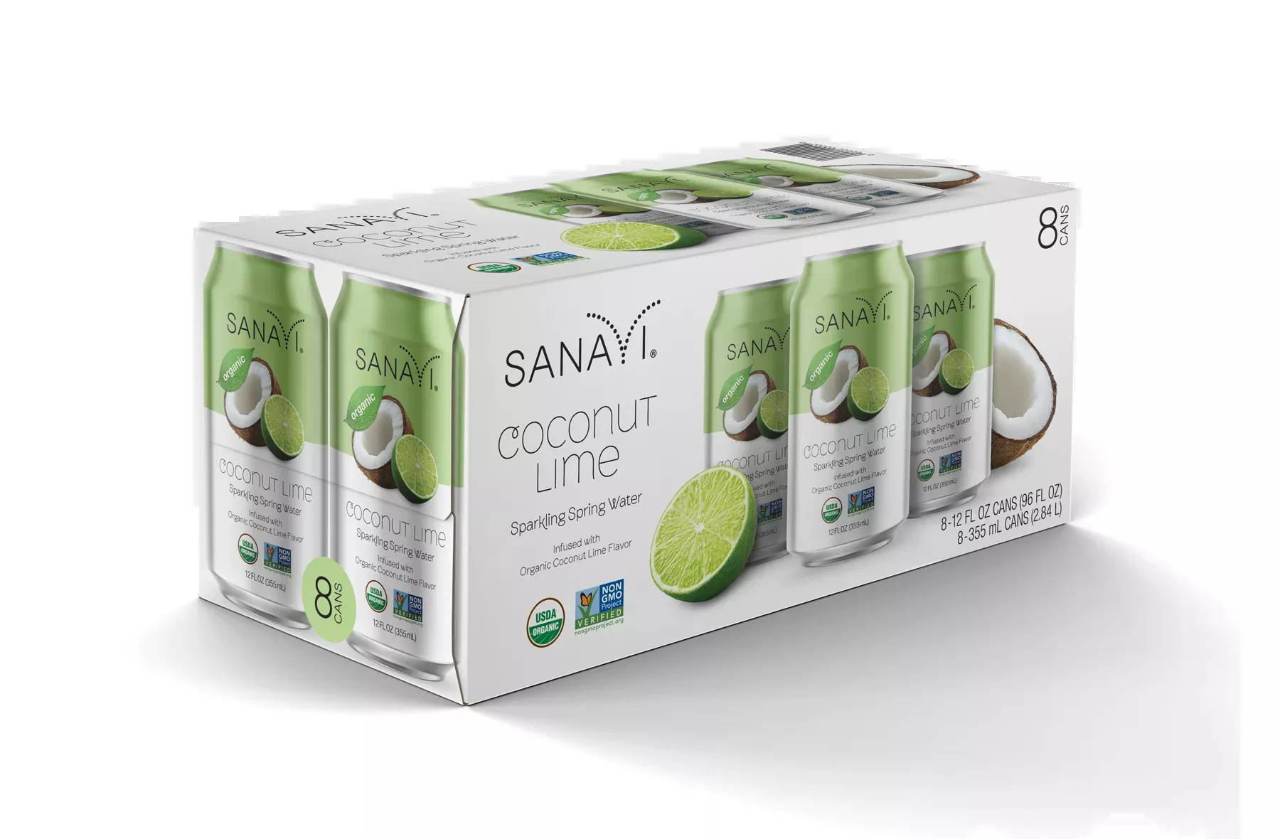 Sanavi Sparkling Spring Water, 8 cans