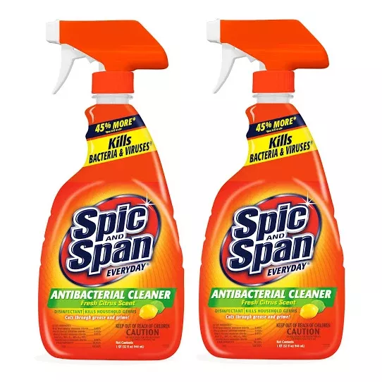 Spic and Span Everyday Antibacterial Cleaner Fresh Citrus Scent32 oz 946 ml "2-PACK"