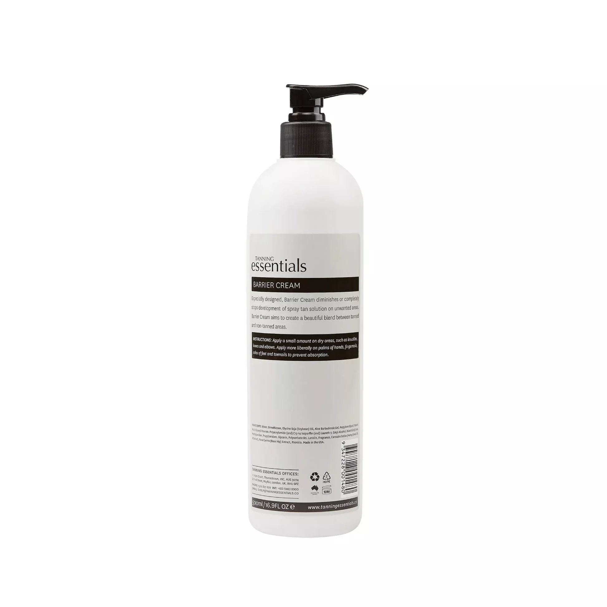 Tanning Essentials Spray Tan Barrier Cream 500ml