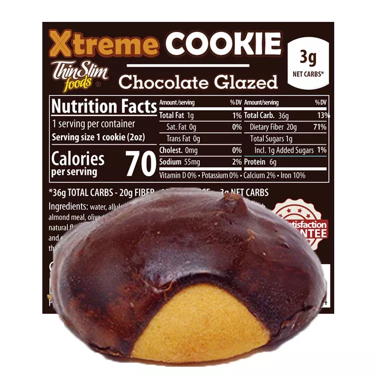 ThinSlim Foods Xtreme Cookie Chocolate Glazed, 6 Pack