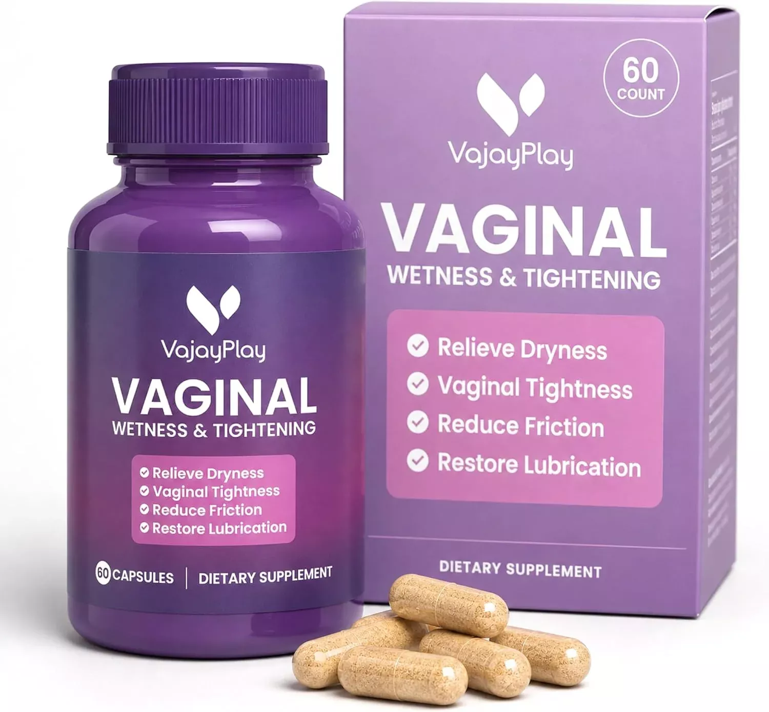 VaJayPlay Vaginal Wetness & Tightener - 60 Capsules