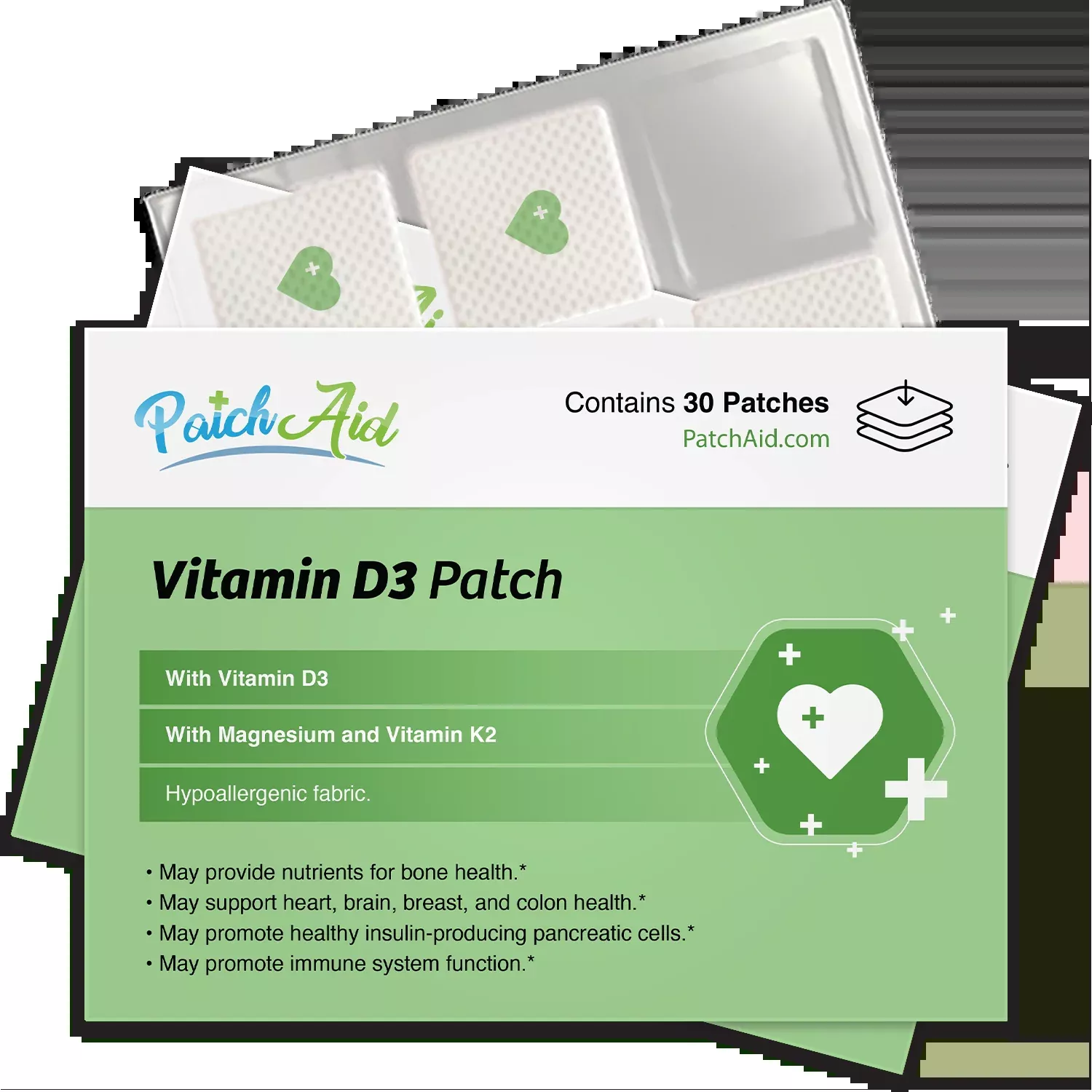 Vitamin D3 with K2 Vitamin Patch by PatchAid