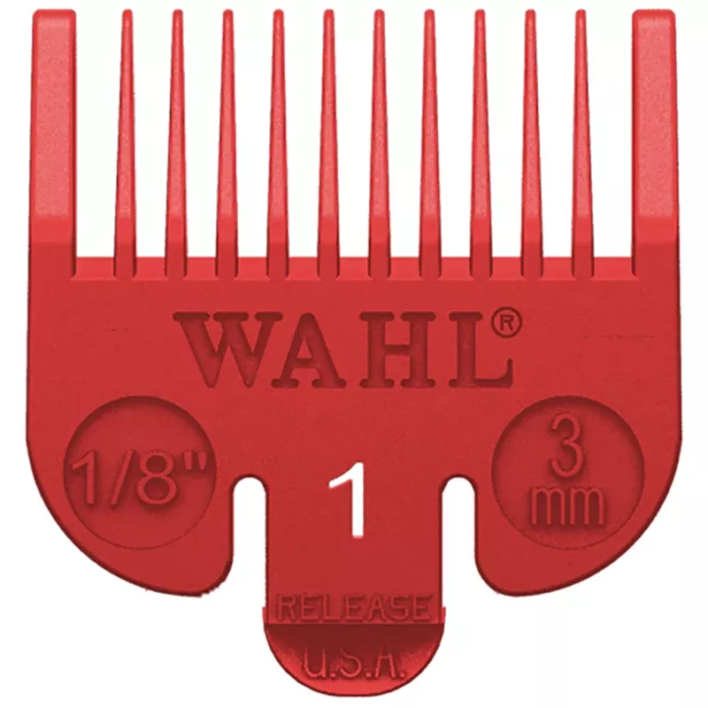 Wahl #1 Plastic Tab Attachment Comb 1/8" Red