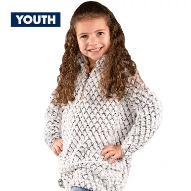 Youth Medium Heather Gray Simply Fuzzy Pullover by Simply Southern